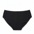 Black seamless bikini underwear back view on white background